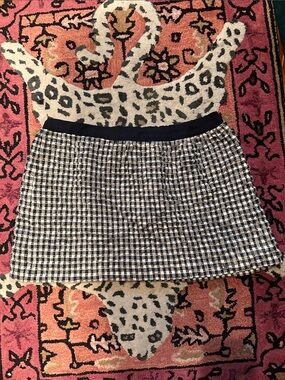 Roseanna Black and White Check Tweed Mini Skirt